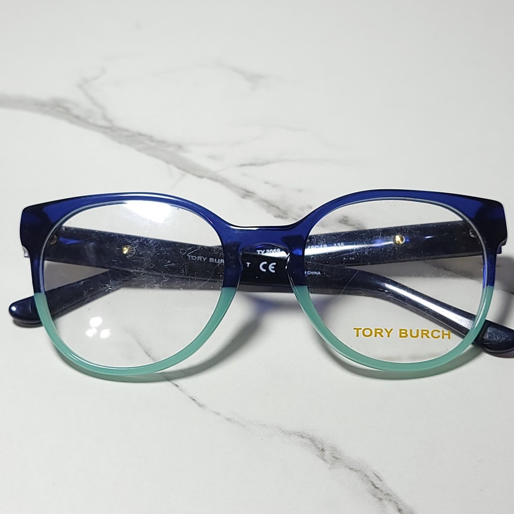 Tory Burch TY 2069 1240 Blue Green Round Eyeglass Frames 49-19-135